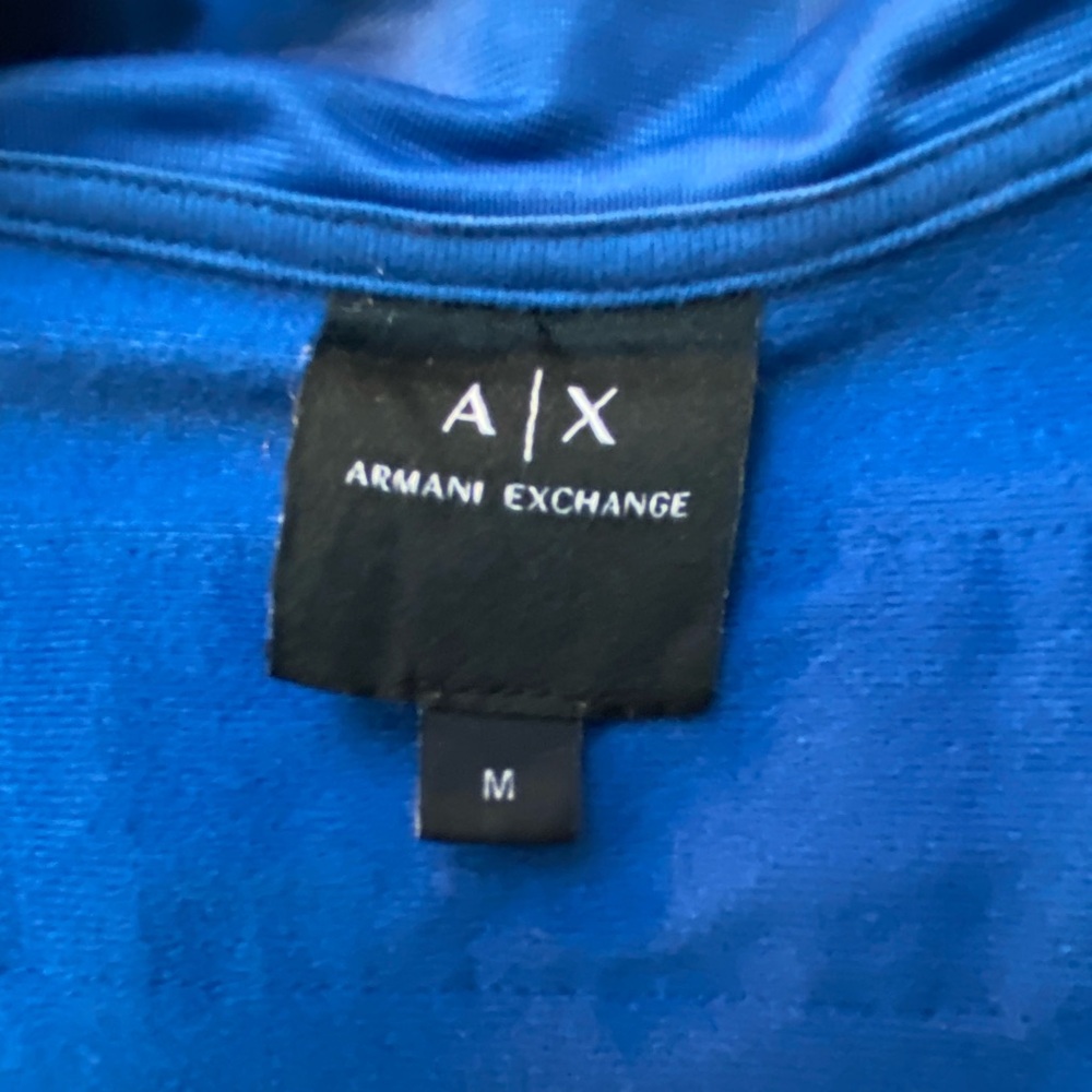 Armani Exchange Blue zipper jacket with white and red logo - Picture 6 of 9